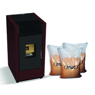 KIT ESTUFA PELLET ASTRA 8KW + 30 BOLSAS PELLET 18KG