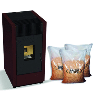 KIT ESTUFA PELLET ASTRA 8KW + 5 BOLSAS PELLET 18KG