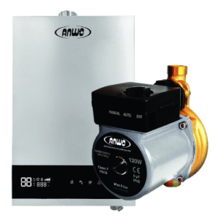 CALEFÓN ANWO 16 L/M HITECH HYDRO 28 TIRO FORZADO NG + BOMBA PRESURIZADORA BBAPRESANWO-9/26