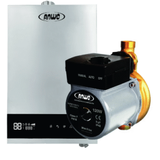 CALEFÓN ANWO 13 L/M HITECH HYDRO 23 TIRO FORZADO NG + BOMBA PRESURIZADORA BBAPRESANWO-9/26