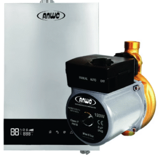CALEFÓN ANWO 10 L/M HITECH HYDRO 18 TIRO FORZADO NG + BOMBA PRESURIZADORA BBAPRESANWO-9/26